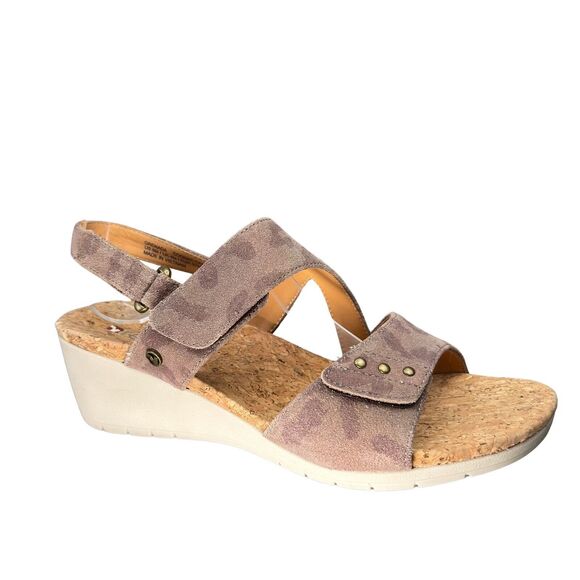 Revere Sandals EU 37 US 6 Cognac Camo Grenada Wedge Adjustable Open Toe - Picture 1 of 16